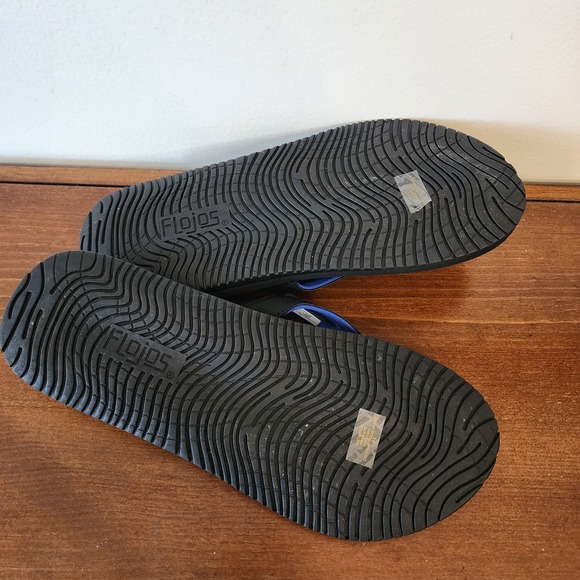 new men's flojos black flip flops size 10 - Picture 3 of 3